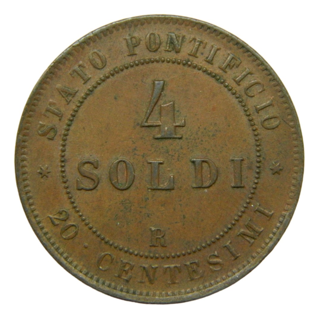 1868 - ESTADOS ITALIANOS - 4 SOLDI - ESTADOS PAPALES - S6