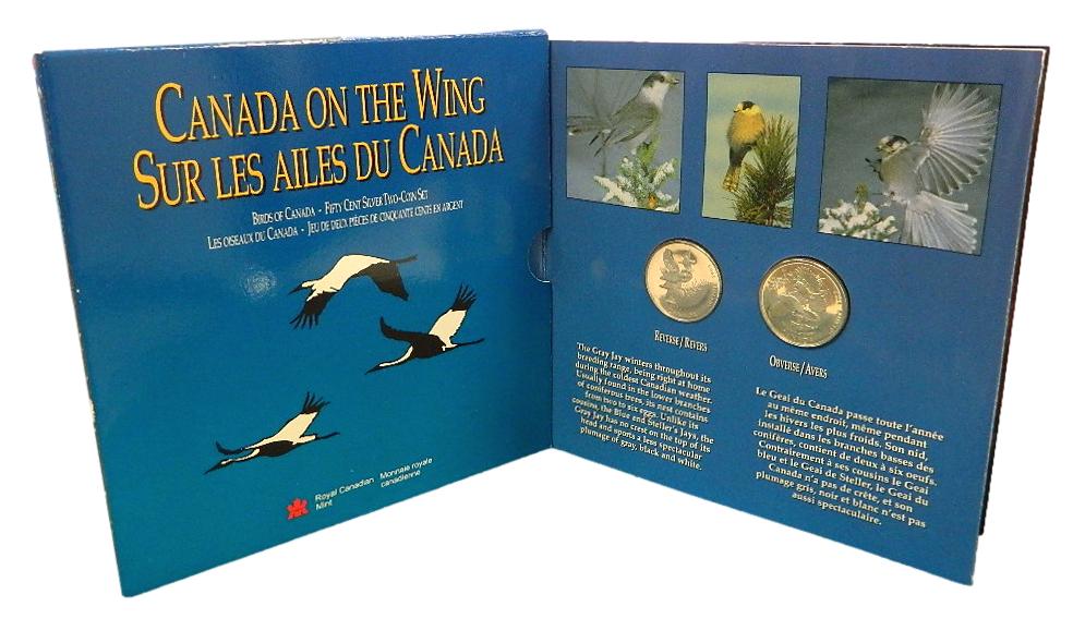 1995 - CANADA - 50 CENTS - 2 MONEDAS - PAJAROS