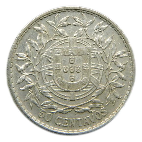 1914 - PORTUGAL - 50 CENTAVOS - PLATA