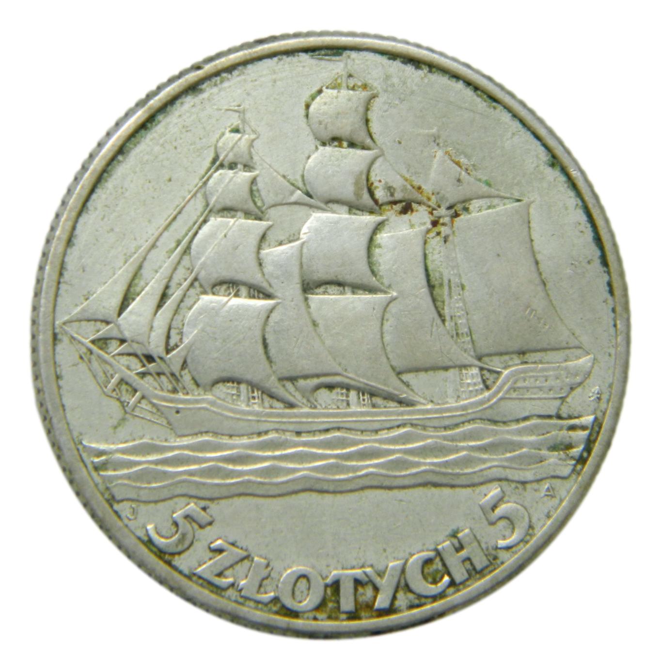 1936 - POLONIA - 5 ZLOTYCH - PLATA - S6