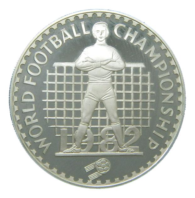 1982 - LESOTHO - 10 MALOTI - PLATA -  WORLD FOOTBALL CHAMPIONSHIP