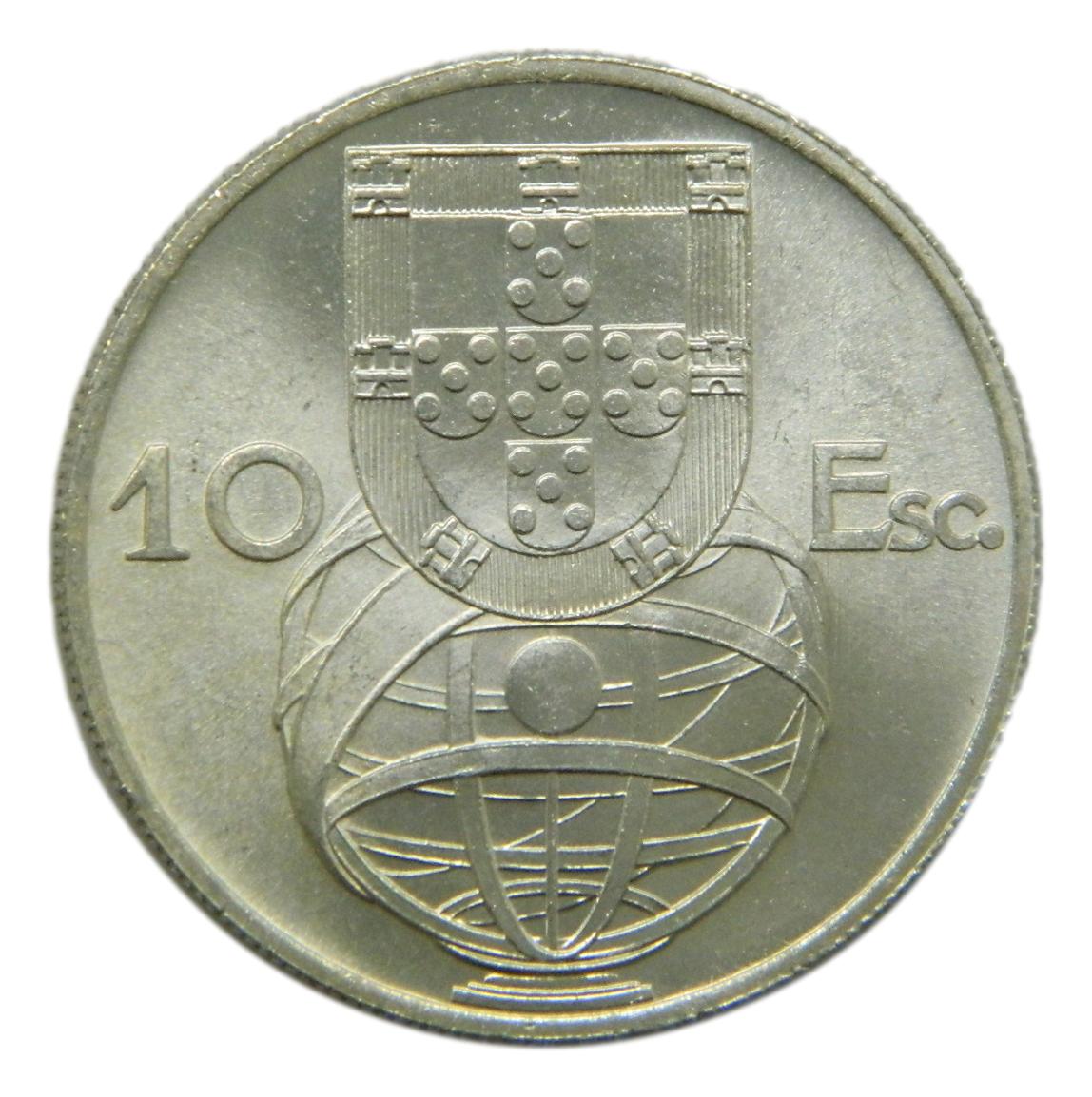 1954 - PORTUGAL - 10 ESCUDOS - PLATA