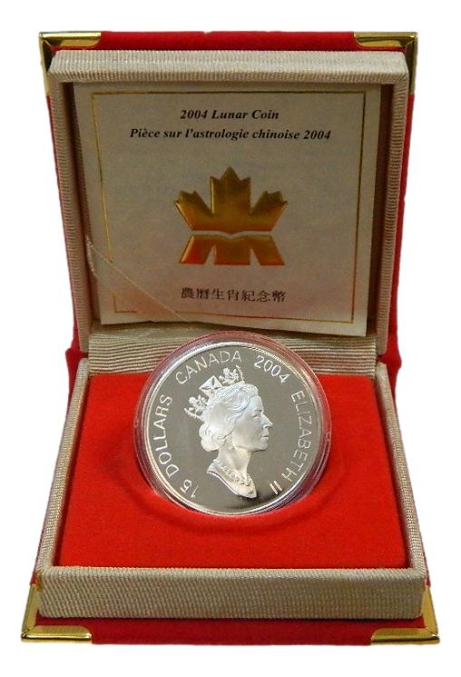 2004 - CANADA - 15 DOLLARS - AÑO LUNAR - MONO