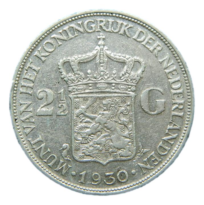 1930 - HOLANDA - 2 1/2 GULDEN - PLATA