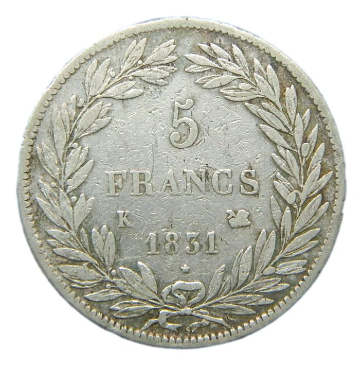 1831 K - FRANCIA - 5 FRANCS - BORDEAUX