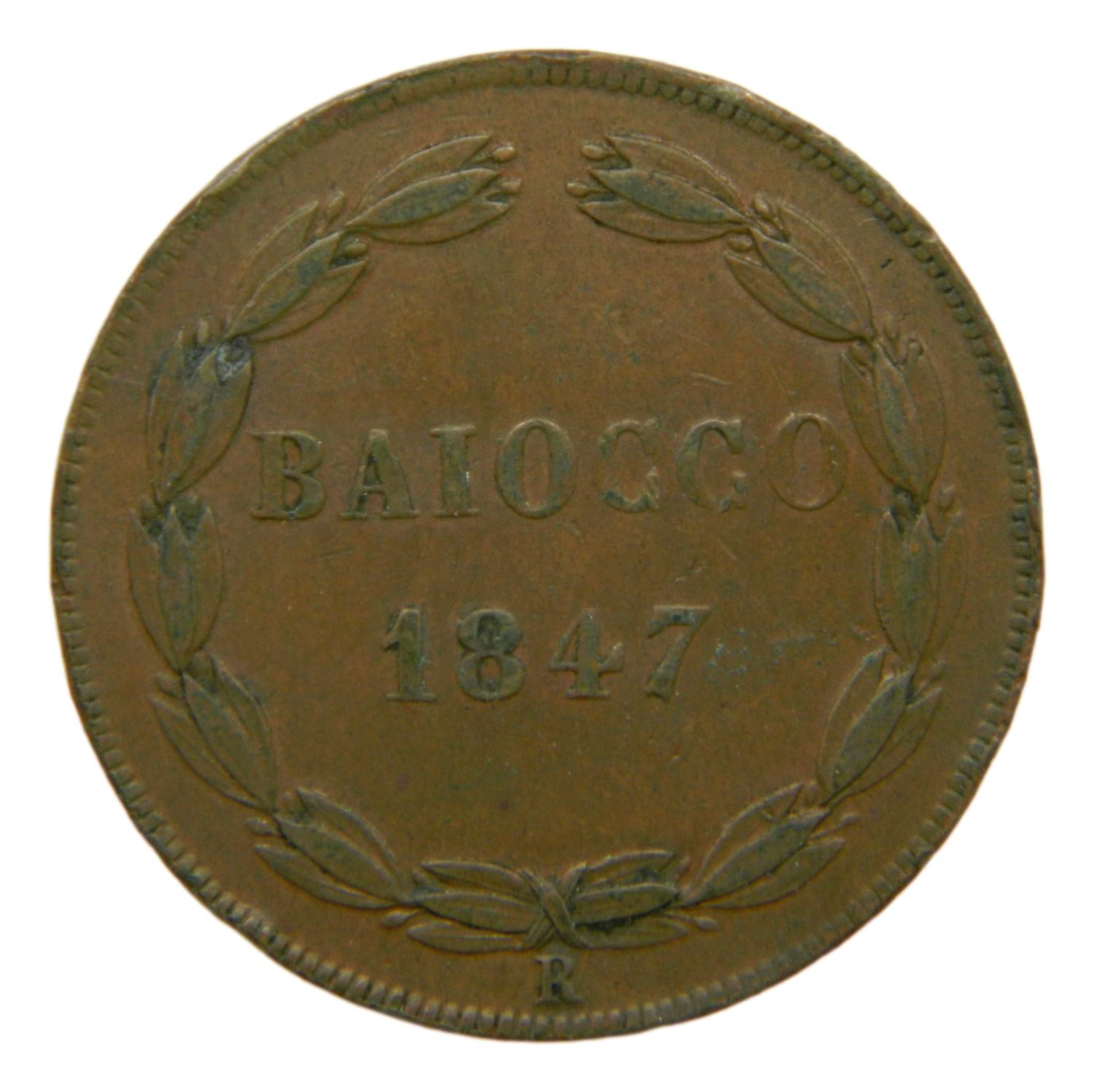 1847 - ESTADOS ITALIANOS - PIO IX - BAIOCCO - S6