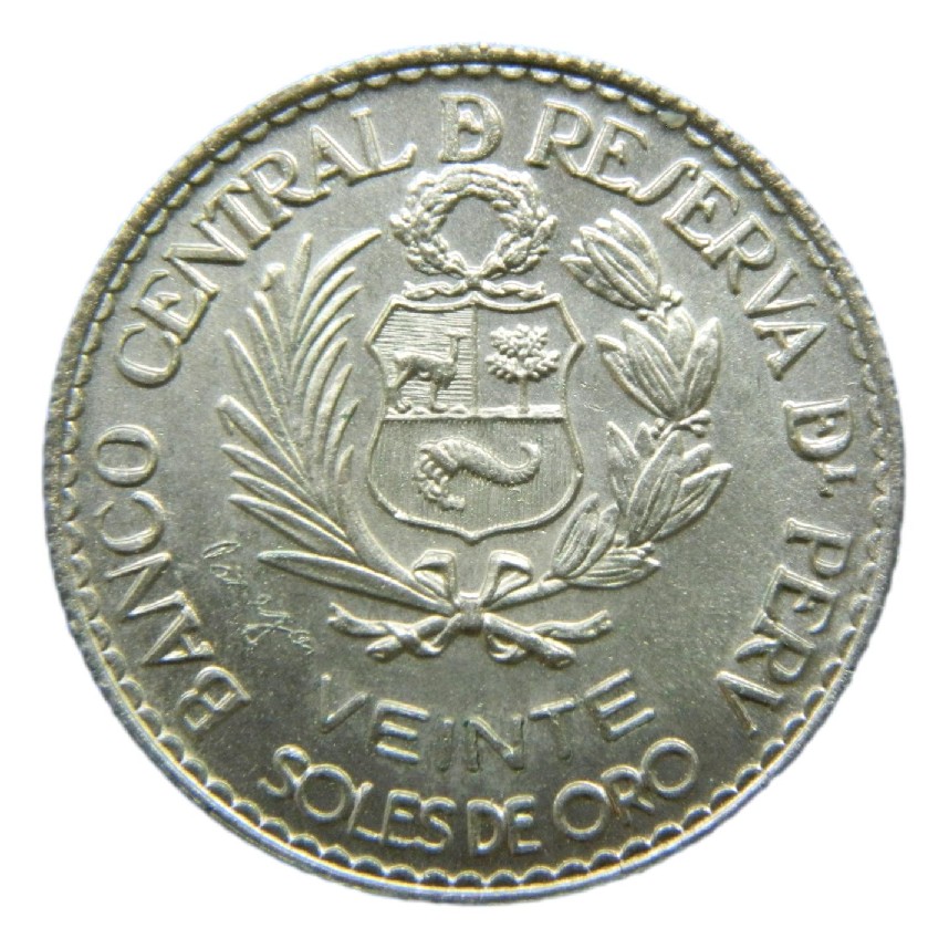 1966 - PERU - 20 SOLES - PLATA - S6