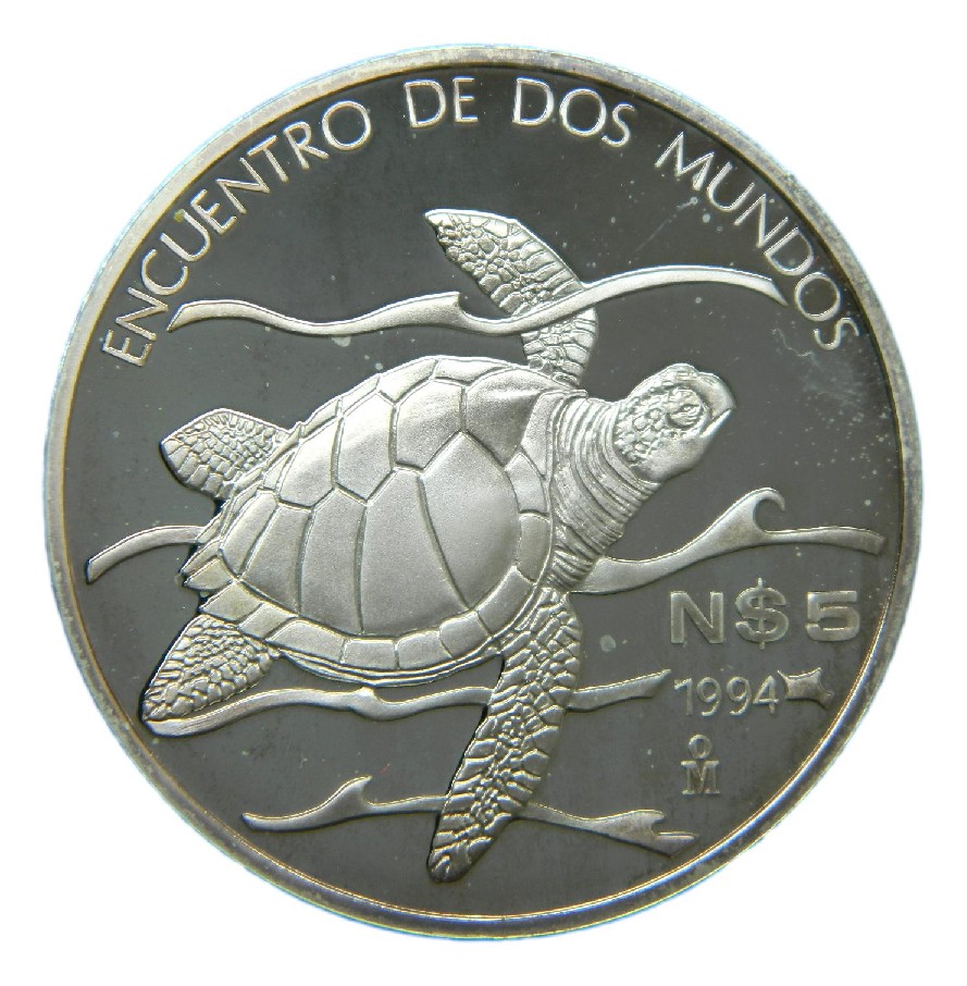 1994 - MEXICO - 5 NUEVOS PESOS - TORTUGA