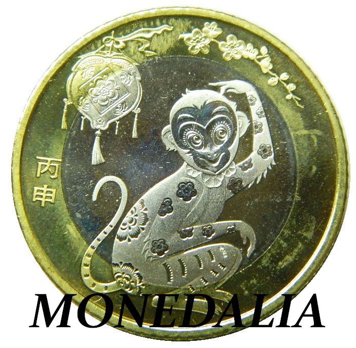 2016 - CHINA - 10 YUAN - MONO - BIMETALICA 