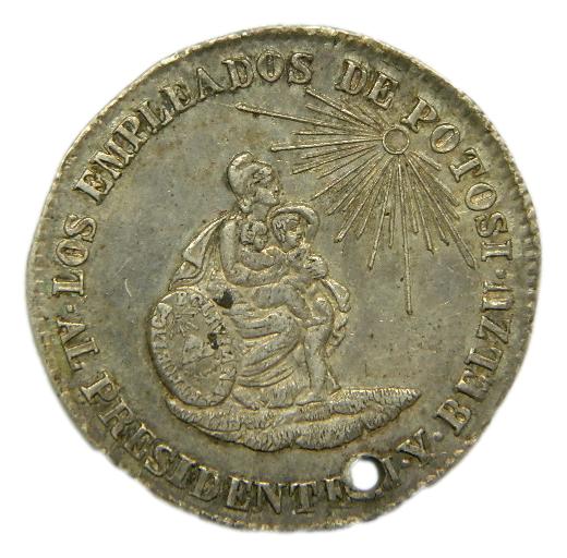1852 - BOLIVIA - 2 SOLES - POTOSI - EBC