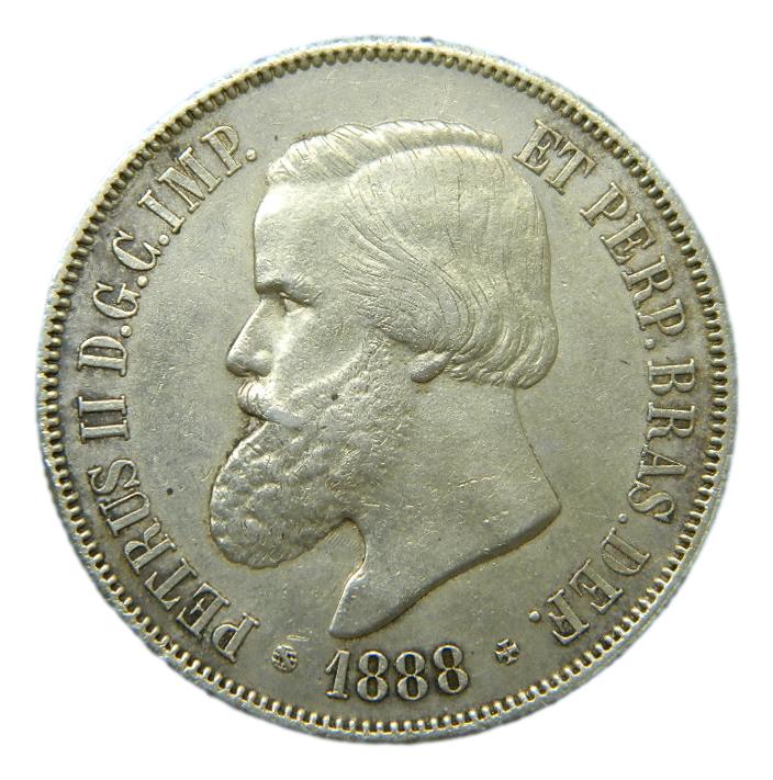 1888 - BRASIL - 2000 REIS - PLATA - PETRUS II