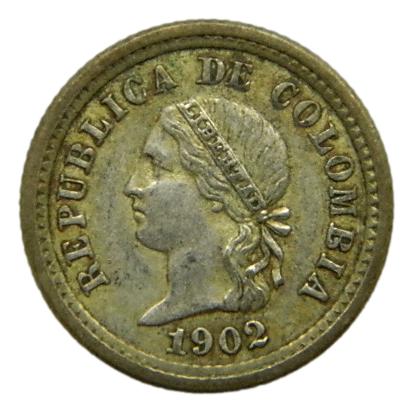 1902 - COLOMBIA - 5 CENTAVOS - PLATA