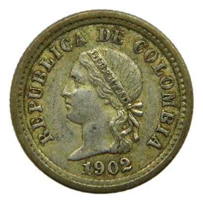1902 - COLOMBIA - 5 CENTAVOS - PLATA