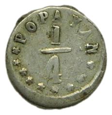 1869 - COLOMBIA - 1/4 DECIMO - POPAYAN