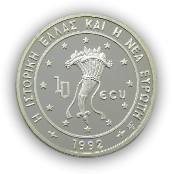 1992 - GRECIA - 10 ECU - PEGASO - PLATA PROOF