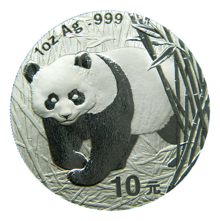 2001 - CHINA - 10 YUAN - ONZA PLATA - PANDA