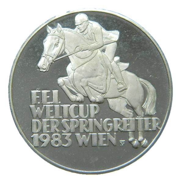 1983 - AUSTRIA - 500 SCHILLING - PLATA - SALTO CABALLO