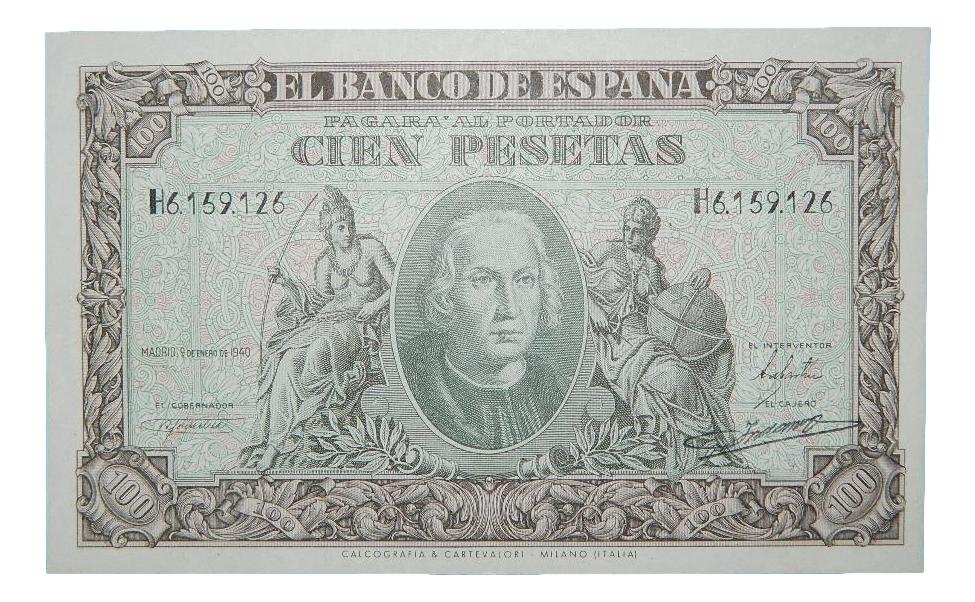 1940 - ESPAÑA - 100 PESETAS - COLON - SC-