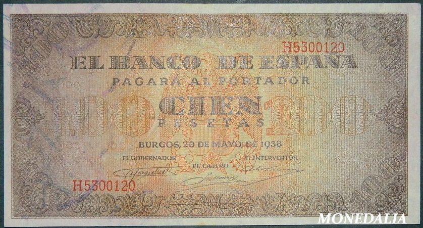 1938 - ESPAÑA - BURGOS - 100 PESETAS - MBC