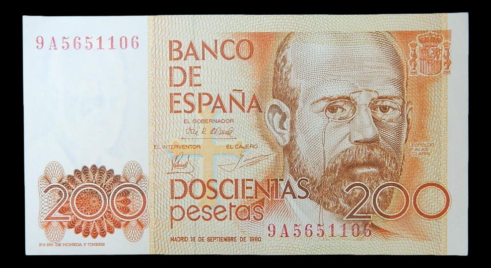 1980 - ESPAÑA - BILLETE - 200 PESETAS  SERIE 9A - CLARIN - SC
