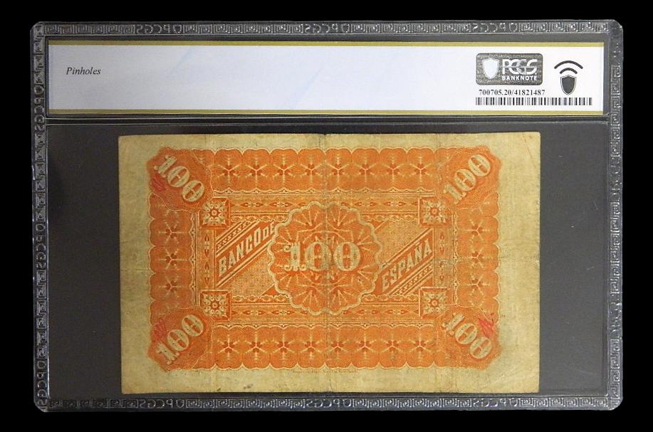 1884 - ESPAÑA - BILLETE - 100 PESETAS - MEDIZABAL - PICK 26