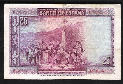 1928 - ESPAÑA - BILLETE - 25 PESETAS - MBC