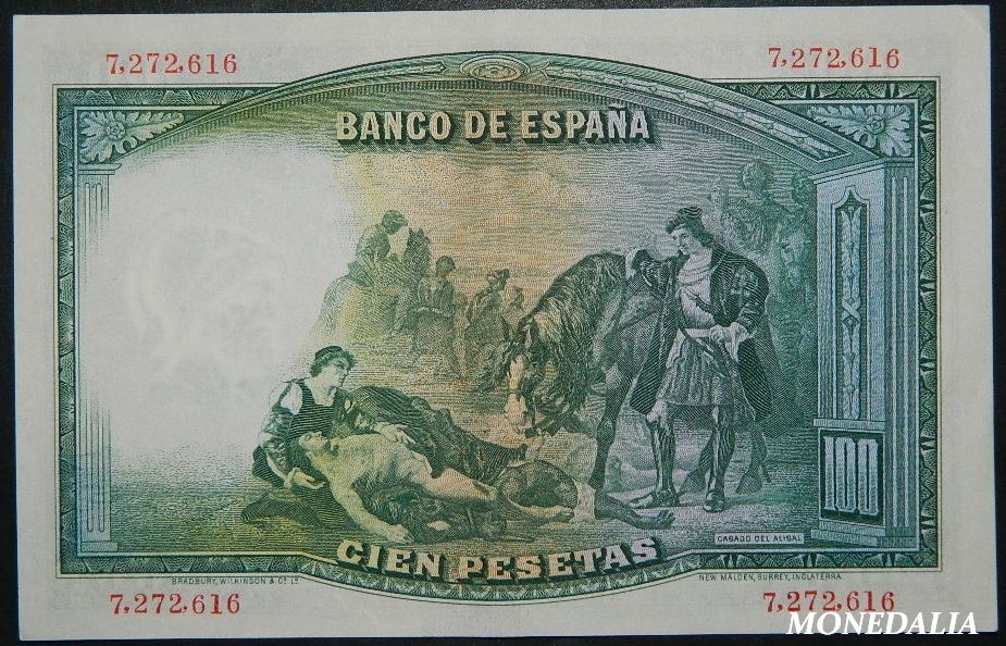 1931 - ESPAÑA - BILLETE - 100 PESETAS - GONZALO FERNANDEZ DE CORDOBA 