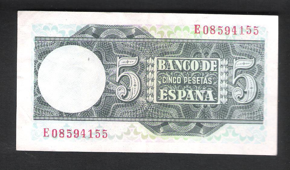 1948 - ESPAÑA - BILLETE - 5 PESETAS - JUAN SEBASTIAN ELCANO 