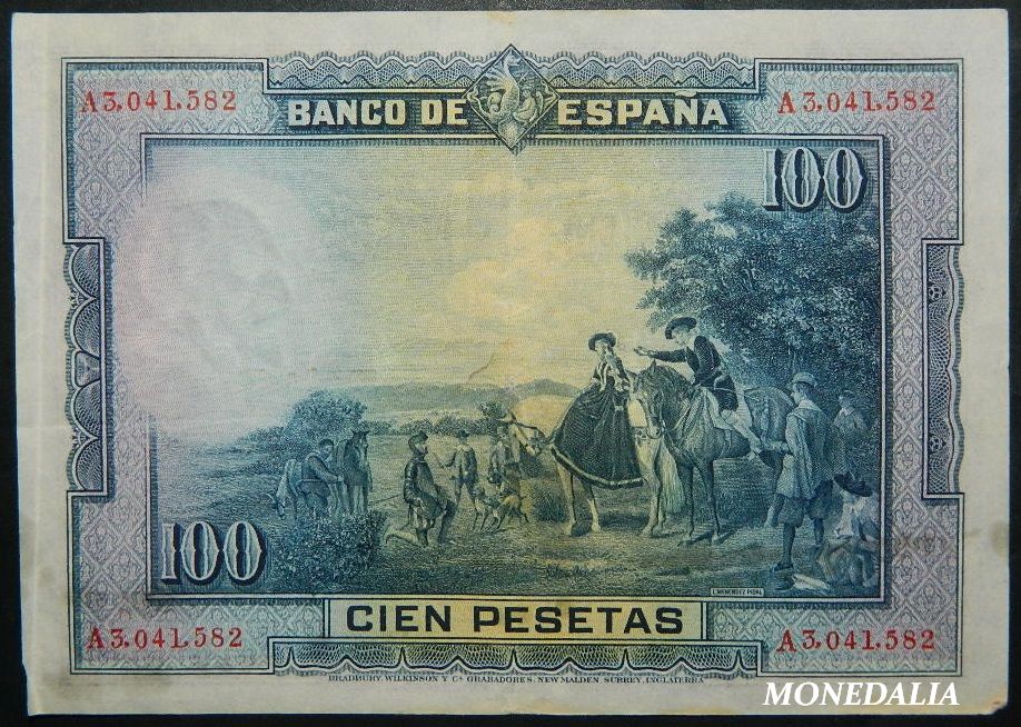 1928 - ESPAÑA - BILLETE - 100 PESETAS - CERVANTES