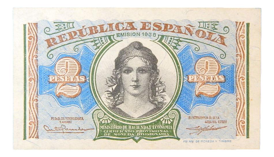 1938 - ESPAÑA - BILLETE - 2 PESETAS - MBC