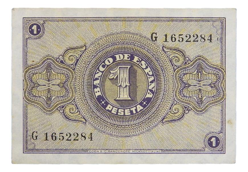 1938 - ESPAÑA - 1 PESETA - BURGOS - MBC - SERIE G