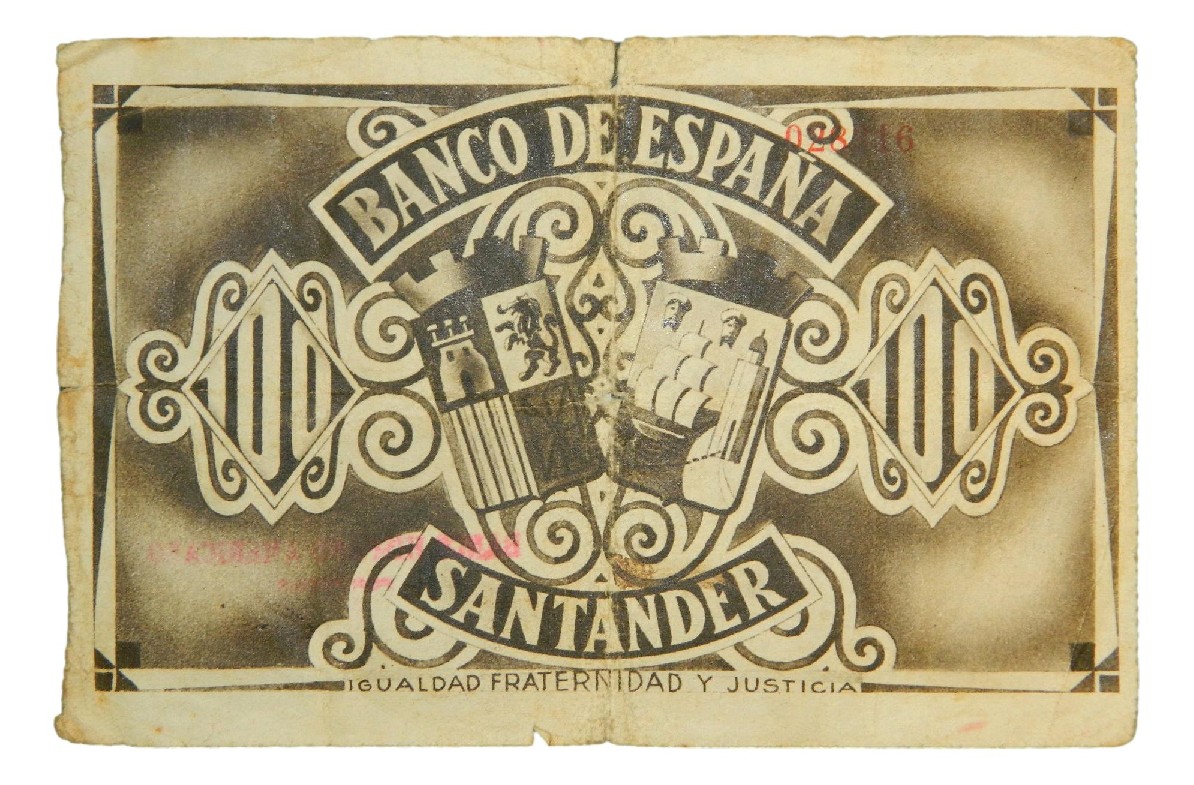 1936 - ESPAÑA - 100 PESETAS - SANTANDER - RC