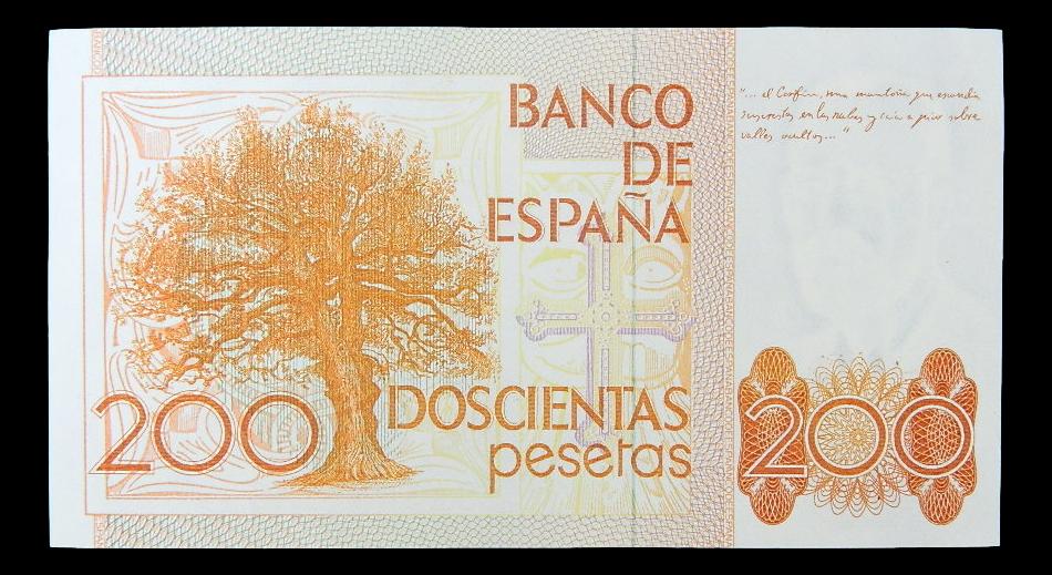 1980 - ESPAÑA - BILLETE - 200 PESETAS  SERIE 9A - CLARIN - SC