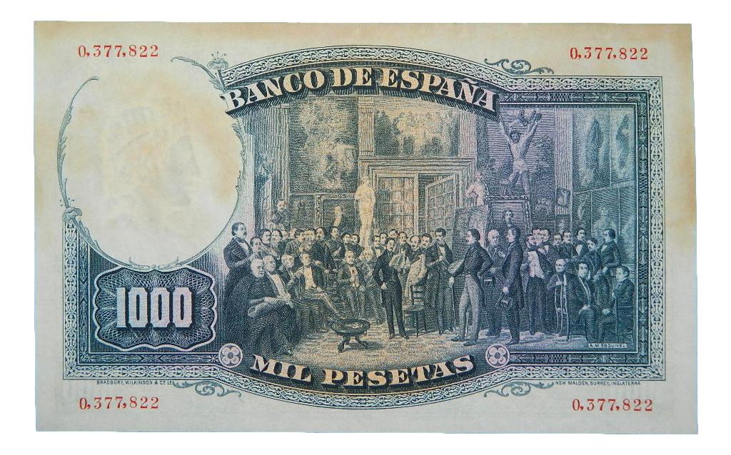 1931 - BILLETE - 1000 PESETAS - JOSÉ ZORRILLA - PLANCHA
