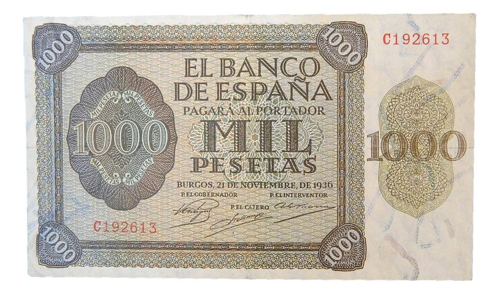 1936 - ESPAÑA - 1000 PESETAS - BURGOS - MBC