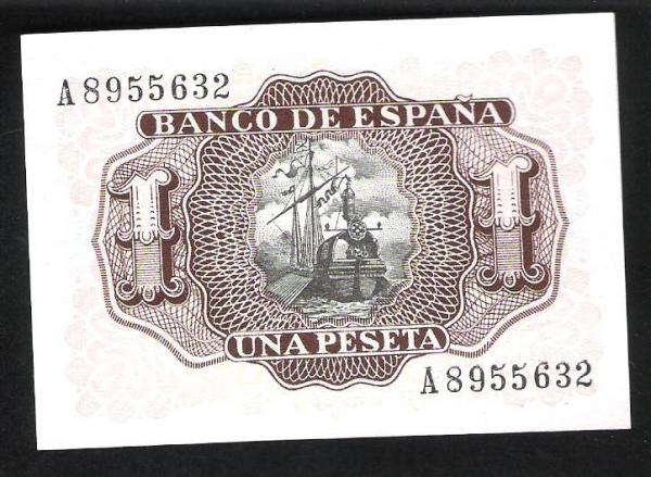 1953 - ESPAÑA - BILLETE - 1 PESETA - MARQUES DE Sª CRUZ - SC