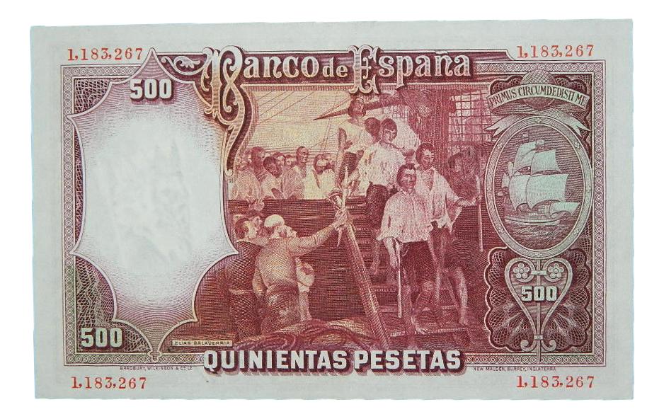 1931 - BILLETE - 500 PESETAS - JUAN SEBASTIAN ELCANO