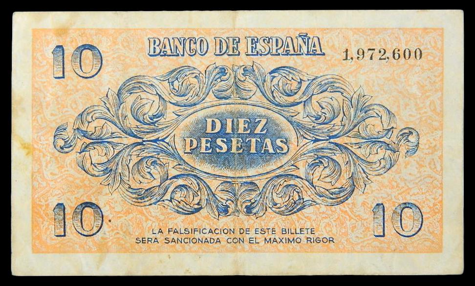 1936 - ESPAÑA - 10 PESETAS - BURGOS