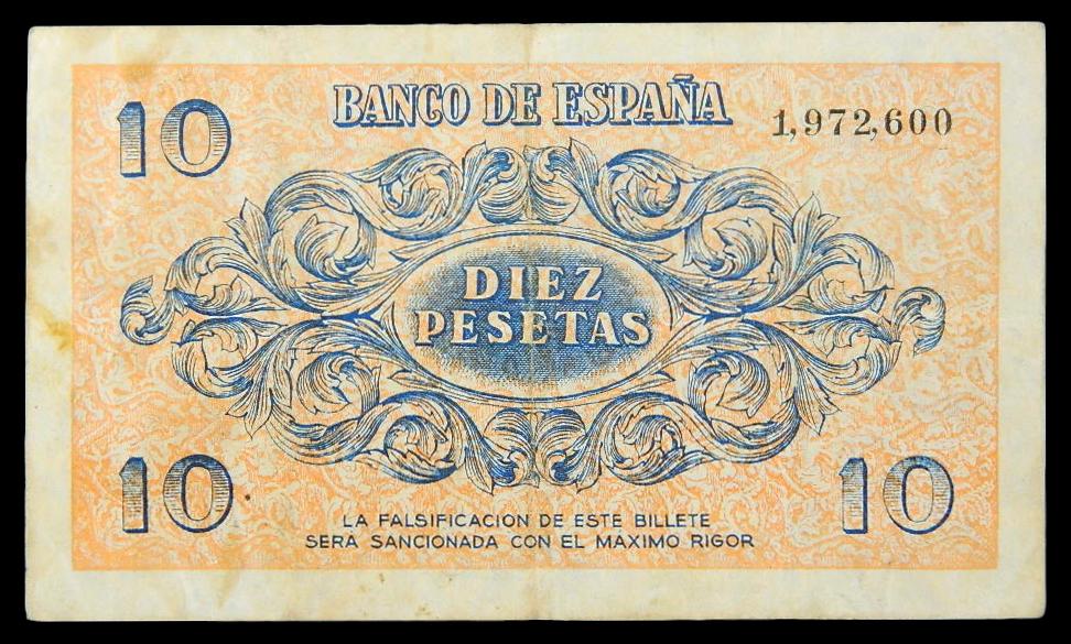 1936 - ESPAÑA - BILLETE - 10 PESETAS - BURGOS - BC+