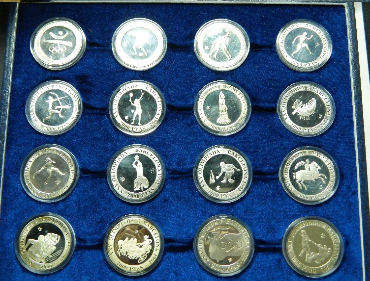 COLECCION 16 MONEDAS DE 2000 PESETAS - OLIMPIADAS PLATA