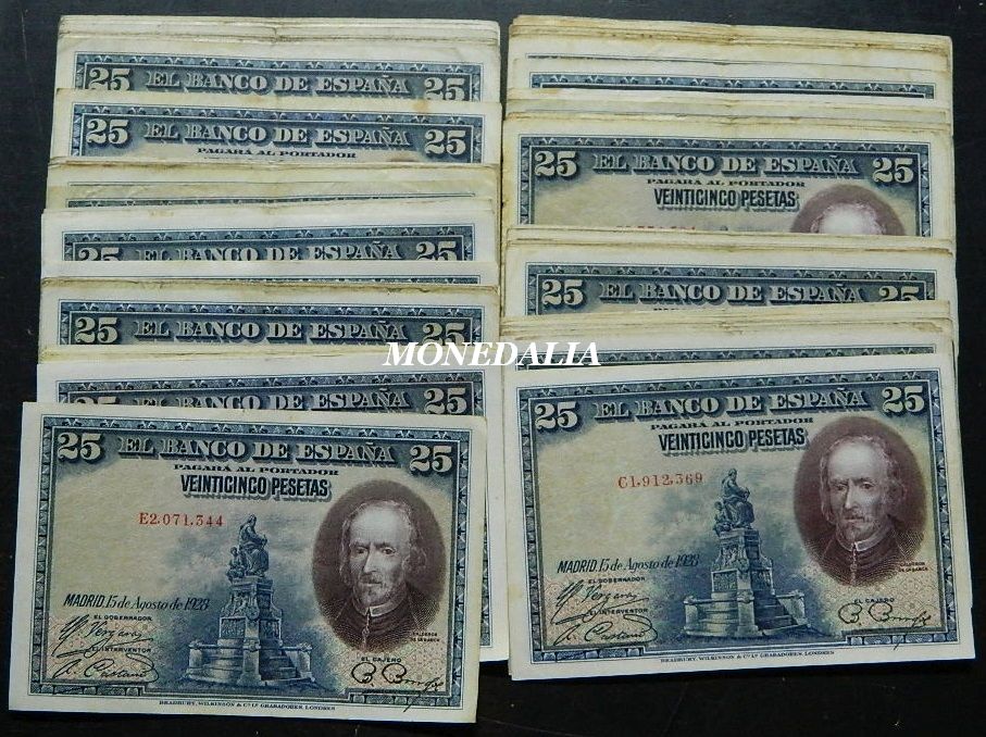 1928 - LOTE 100 BILLETES - 25 PESETAS