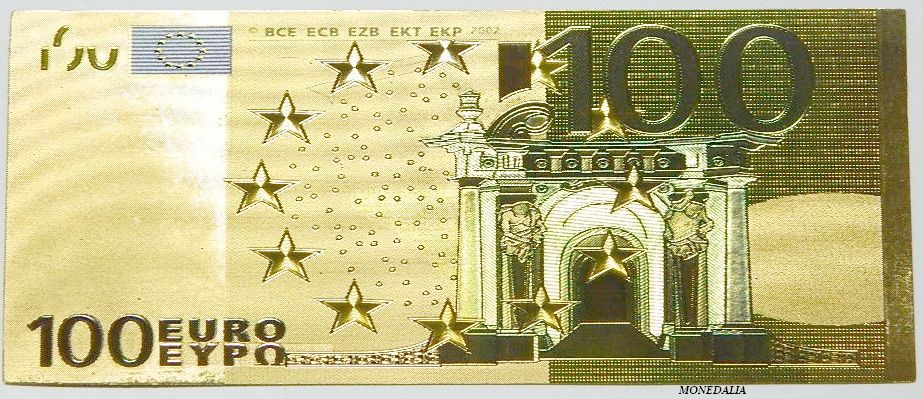 100 EUROS - BILLETE FANTASIA - DORADO