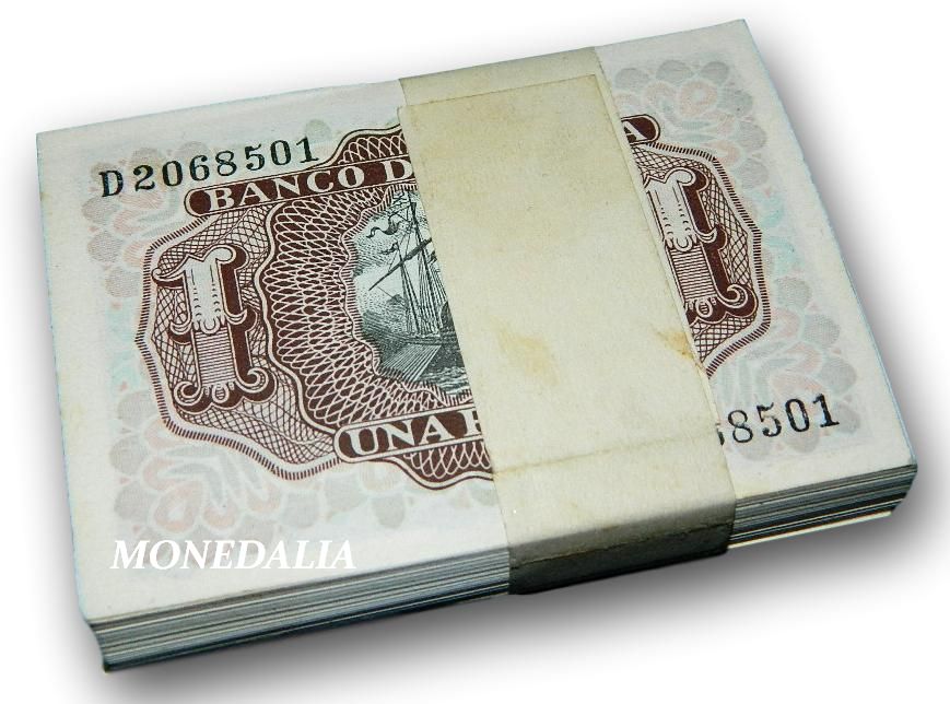 1953 - ESPAÑA - TACO 100 BILLETES - 1 PESETA - SC-