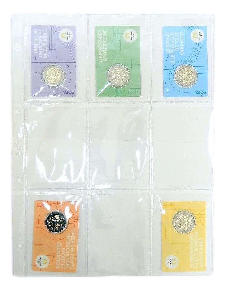 10 HOJAS DE PLASTICO PARA COINCARD- ALBUM GRANDE - 9 DEPARTAMENTOS 