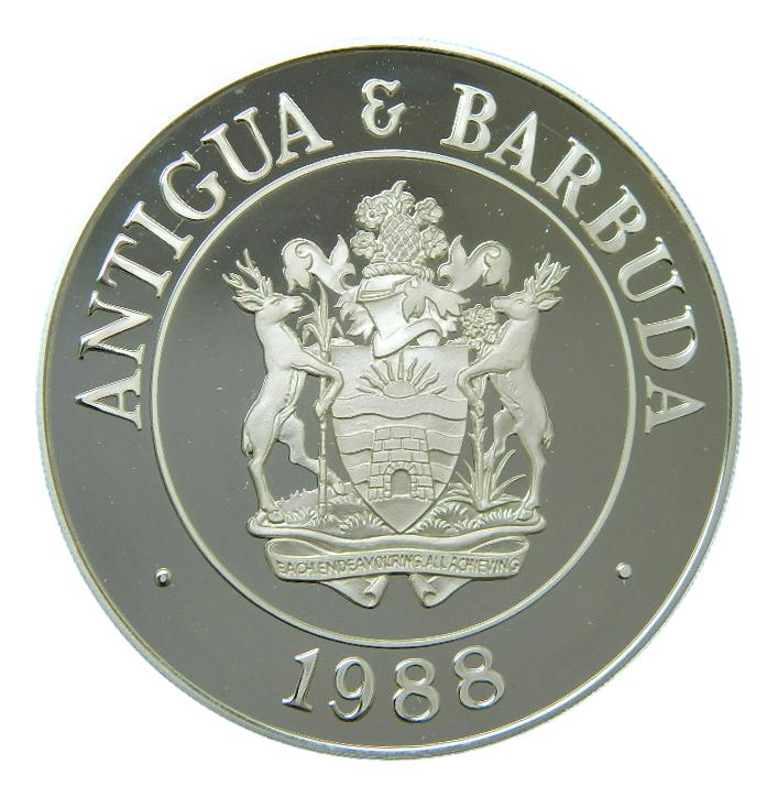 1988 - ANTIGUA Y BARBUDA - 100 DOLARES - PLATA