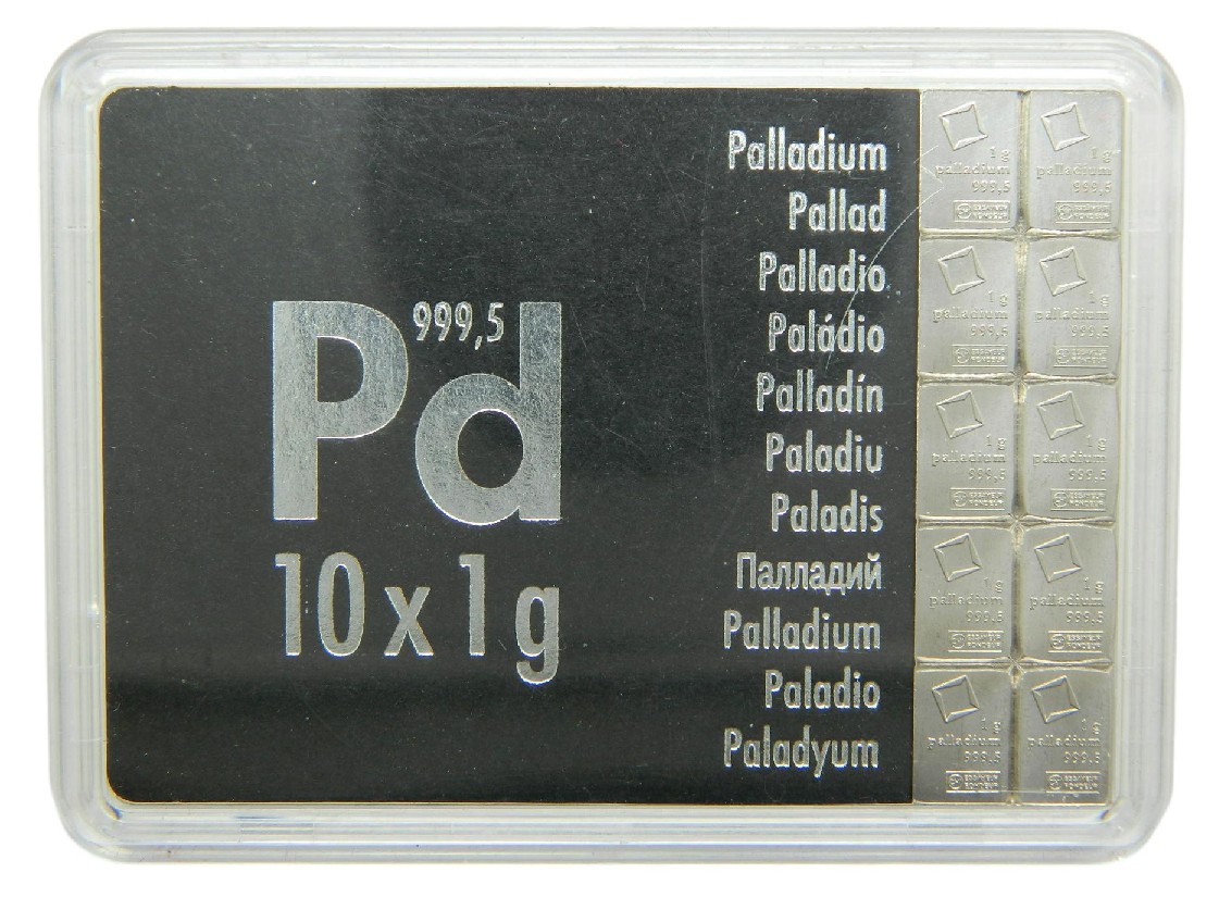 10 LINGOTES 1 GR - PALLADIUM - PALADIO - CERTIFICADO