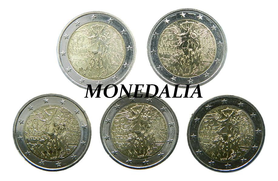 2019 - ALEMANIA - 2 EUROS - MURO DE BERLIN - 5 CECAS