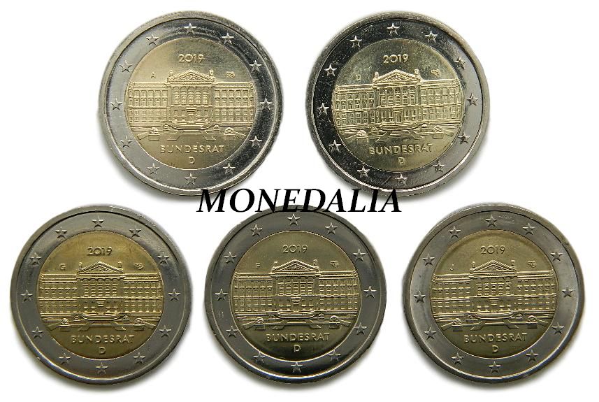 2019 - ALEMANIA - 2 EURO - BUNDESRAT - 5 CECAS