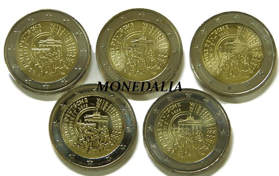 2015 - ALEMANIA - 2 EUROS - REUNIFICACION - 5 CECAS