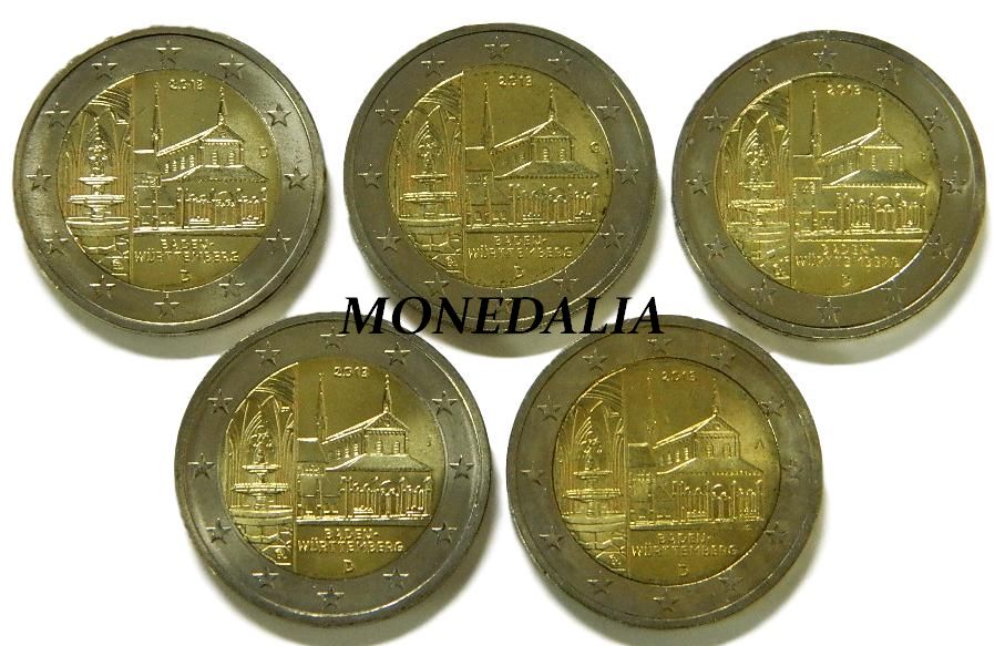 2013 - ALEMANIA - 2 EUROS - BADEN-WÜRTTEMBERG - 5 CECAS